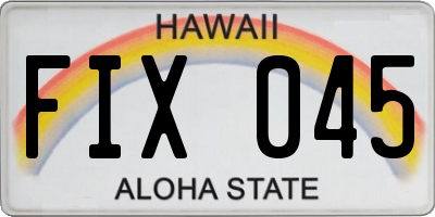 HI license plate FIX045