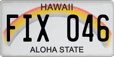 HI license plate FIX046