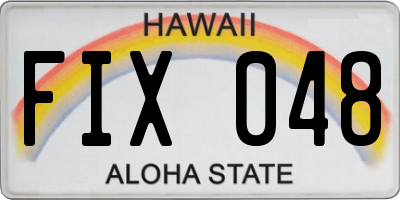 HI license plate FIX048