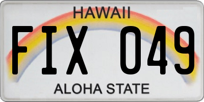 HI license plate FIX049