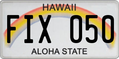 HI license plate FIX050
