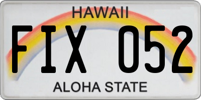 HI license plate FIX052