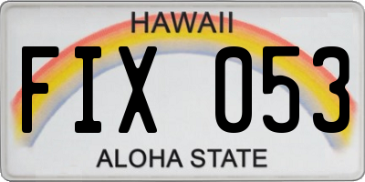 HI license plate FIX053