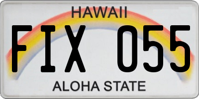 HI license plate FIX055