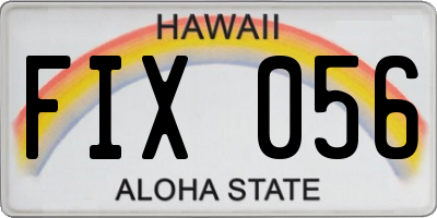 HI license plate FIX056