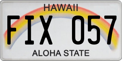 HI license plate FIX057