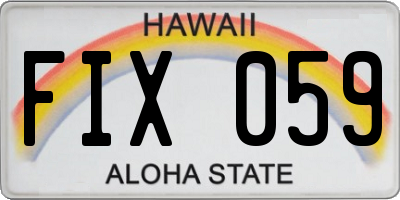 HI license plate FIX059