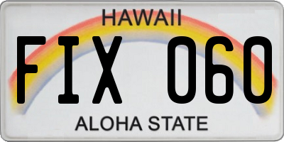 HI license plate FIX060