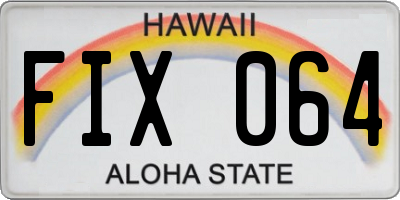 HI license plate FIX064