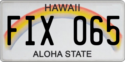 HI license plate FIX065