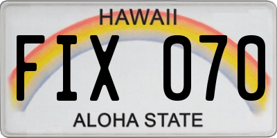 HI license plate FIX070