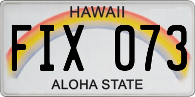 HI license plate FIX073