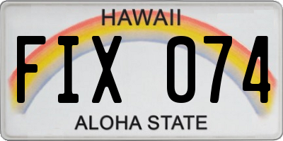 HI license plate FIX074