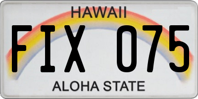 HI license plate FIX075