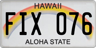 HI license plate FIX076
