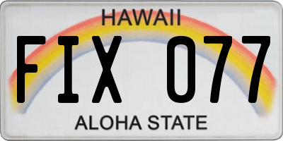 HI license plate FIX077