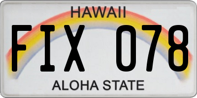 HI license plate FIX078