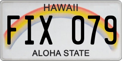 HI license plate FIX079
