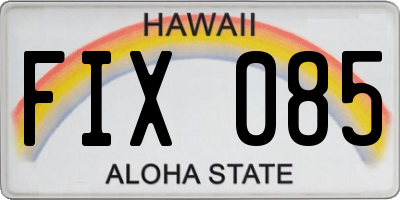 HI license plate FIX085