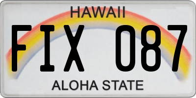 HI license plate FIX087