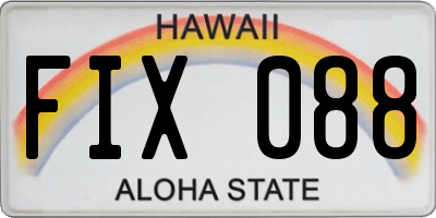 HI license plate FIX088