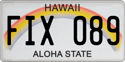 HI license plate FIX089