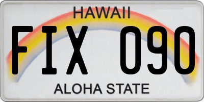 HI license plate FIX090