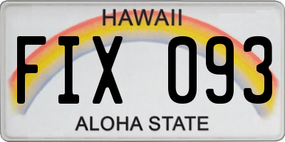 HI license plate FIX093