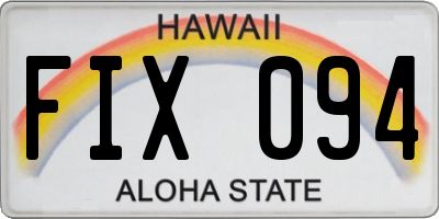 HI license plate FIX094
