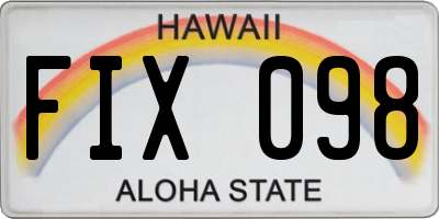 HI license plate FIX098