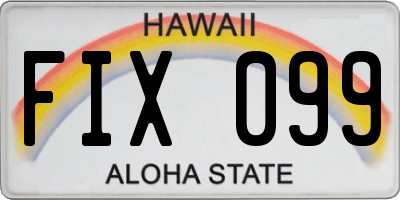 HI license plate FIX099