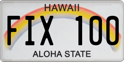 HI license plate FIX100