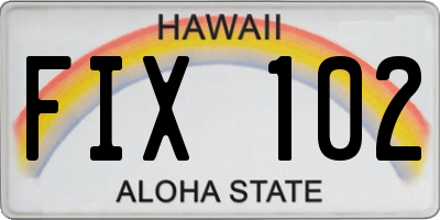 HI license plate FIX102