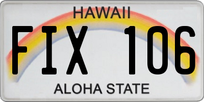 HI license plate FIX106