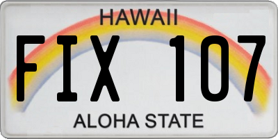 HI license plate FIX107