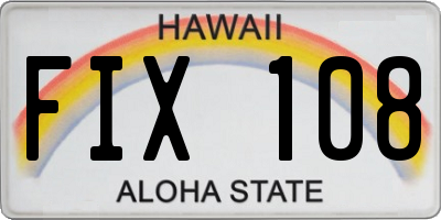 HI license plate FIX108
