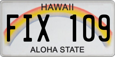 HI license plate FIX109