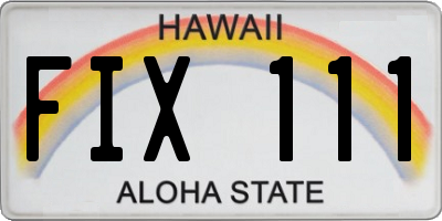 HI license plate FIX111
