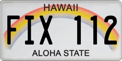 HI license plate FIX112
