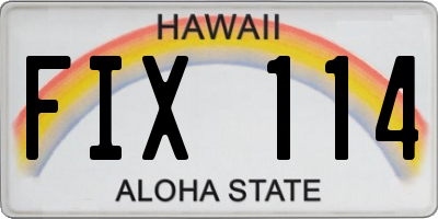 HI license plate FIX114