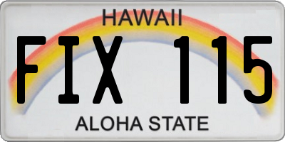 HI license plate FIX115
