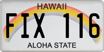 HI license plate FIX116