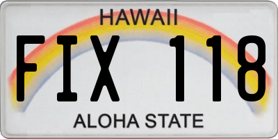 HI license plate FIX118