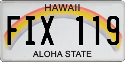 HI license plate FIX119