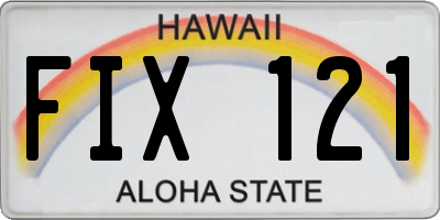 HI license plate FIX121