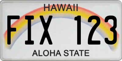HI license plate FIX123