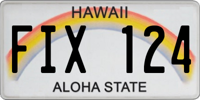 HI license plate FIX124