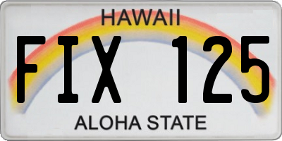 HI license plate FIX125