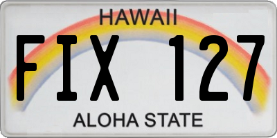 HI license plate FIX127