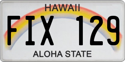 HI license plate FIX129